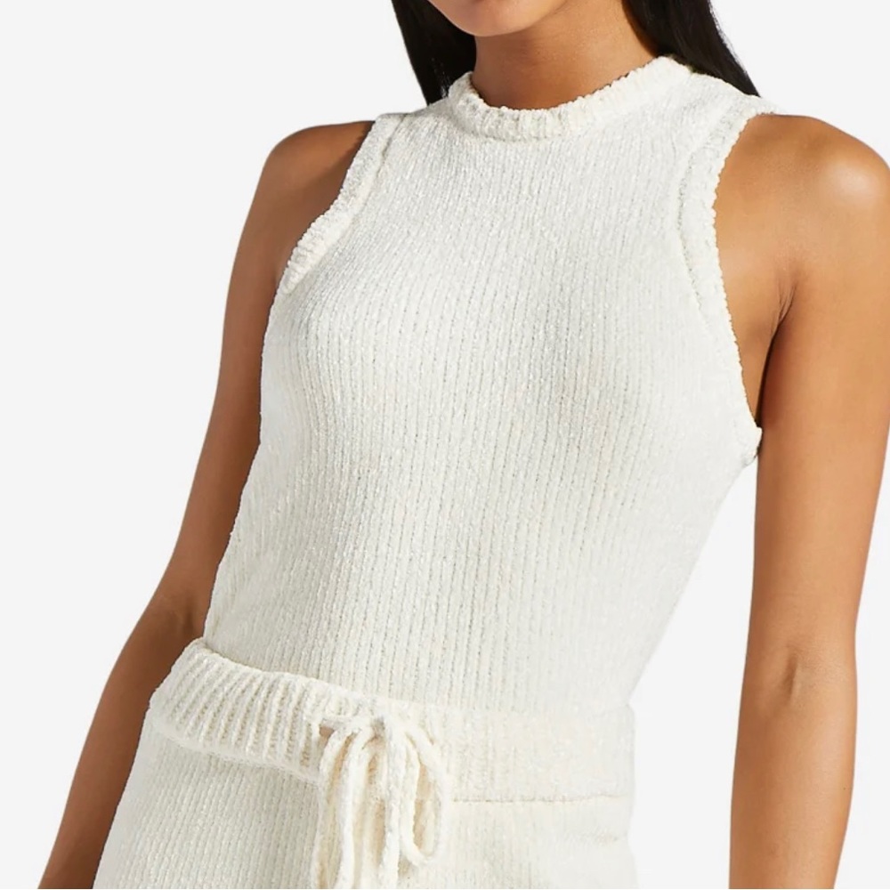 NWT- Ivory: Egret Chenille Sleeveless Sweater Top